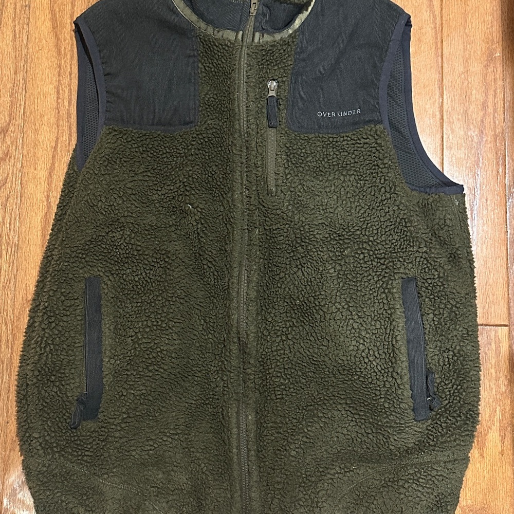 Over Under Men’s Sherpa Vest Kings Canyon Green Gray Concealed Carry Medium